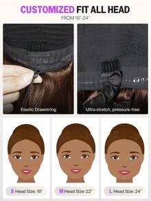 MEGALOOK 无胶13x6 Three-Go™蕾丝前假发，18-30英寸真人发，自然波浪卷，巧克力棕色，预漂白，预拔毛，预剪蕾丝，融合蕾丝，自然发际线，适合新手日常佩戴 - S4 - 查看 5