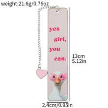 不锈钢白鹅书签，印有“乖女孩”励志语录，是送给女性的理想礼物。 - 均碼 - 查看 3