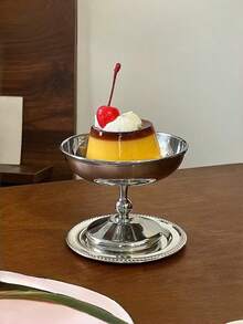 1 chiếc ly cao chân bằng thép không gỉ 304, thích hợp đựng tráng miệng, bánh pudding, kem, thạch, salad trái cây, sữa chua, dùng trong các lễ hội, quán cà phê, nhà hàng cao cấp, gia đình và các dịp thương mại khác. - Bạc - Xem 9