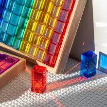 1 Set Kit de Cubo Prisma Arcoíris - Bloques de construcción de acrílico transparente para juegos de luz y sombra, diseño espacial y alivio del estrés, adecuado para adolescentes y adultos como decoración moderna de escritorio - Multicolor - Ver 8
