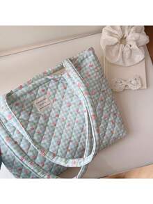 Túi đựng mỹ phẩm, túi vệ sinh cá nhân, túi xách cỡ lớn, túi cho mẹ và bé, phong cách retro nhỏ nhắn, họa tiết hoa, có lớp đệm. - Nhiều màu - Xem 5