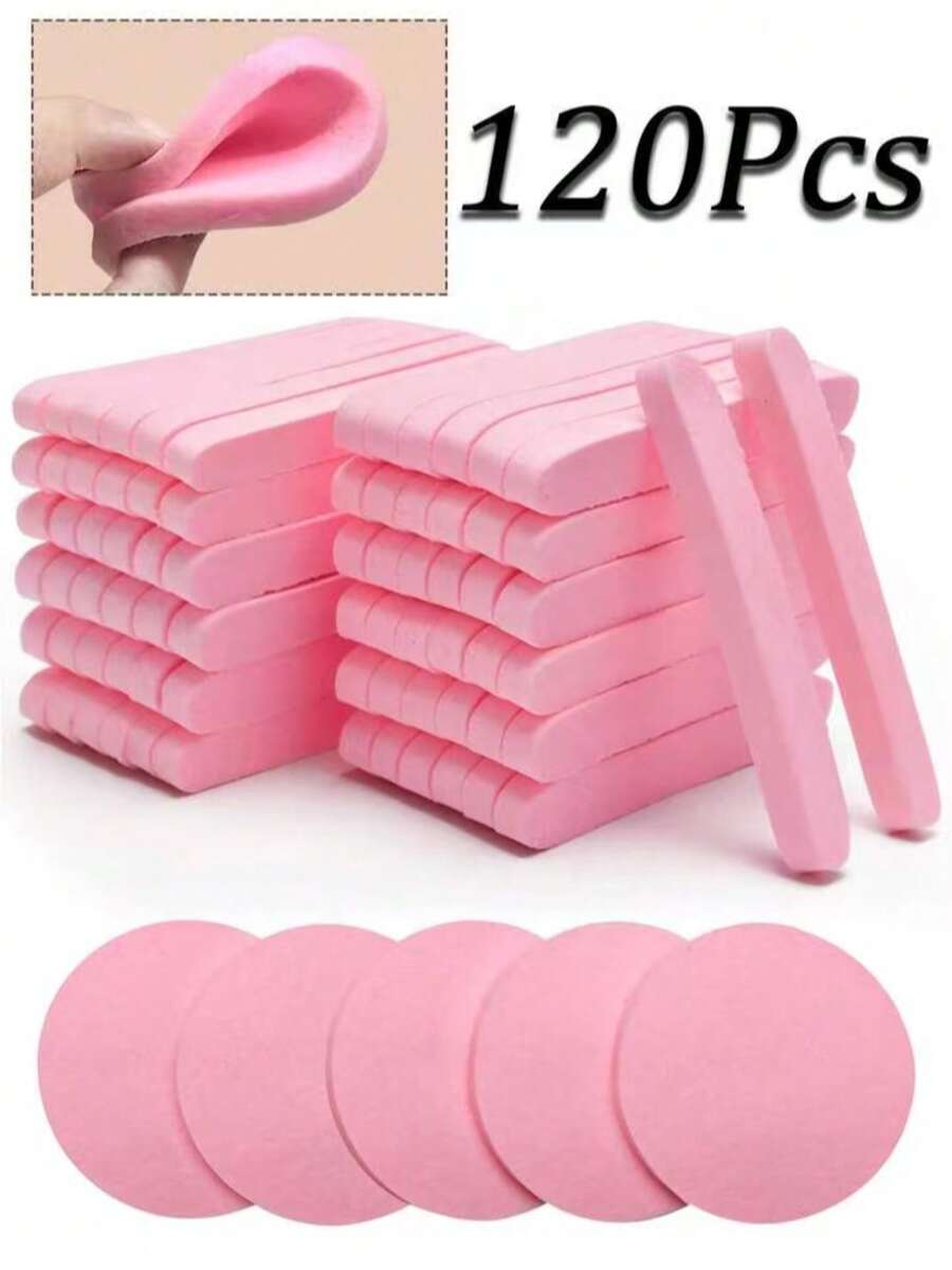 120 miếng bông rửa mặt nén, thích hợp cho chuyên viên làm đẹp, bông rửa mặt tròn, bông tẩy trang nén (màu hồng), quà tặng ngày Valentine và Giáng sinh. - Nhiều màu - Xem 1
