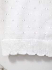 Girls Lightweight Breathable Floral Lace Trim Knit Cardigan, Spring/Summer - White - View 5
