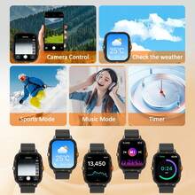 Neue modische Smartwatch, hochauflösende Anzeige, unisex, unterstützt kabellose Anrufbenachrichtigung, Multifunktionsuhr, mehrere Sportmodi, Musikwiedergabe Sportuhr, ideal als Geschenk für alle, strapazierfähiges Armband - Übersicht 6