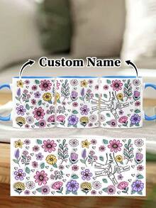 1pc 11oz/15oz Custom Mother's Day Name Mug, Personalized Coffee Cup With Printed Name. The Wrap-Around Pattern On The Mug Can Be Customized With Up To 8 Children Holding Their Mother's Hand. This Mother-Themed Mug With Floral Elements Is An Ideal Gift For Mom And A Unique, Thoughtful Present - 款式9 - 查看 61