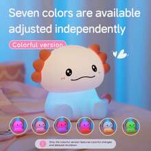 Axolotl Night Light, Touch Control, Warm Glow, Rechargeable Cute Desk Lamp For Bedroom - Seven Colors - View 7