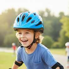 Baby Girls Boys Sports Helmet Multi-Functional Adjustable Breathable Head Protector Kids Bicycle Cycling Skating Helmets, Back To School - Blue - View 5