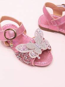 2026 New Girls Sandals, Children Princess Shoes With Rhinestone Bow, Little Girl Student Beach Shoes, Summer - Hot Pink - View 4