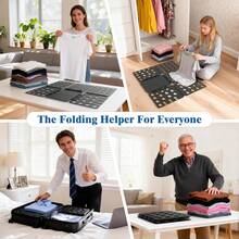 1 Pack Durable PP Clothes Folding Board, Silicone Clips, No Wrinkles, Saves 50% Drawer Space For Shirts, Sweaters, Pants & Towels - Multicolor - View 11