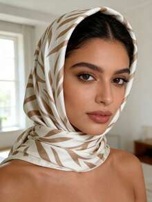 1pc Women's 90cm Luxurious Zebra Print Faux Silk Twill Scarf, Suitable For Daily Wear As Bandana, Headband, Hair Accessory,Beach,Holiday - Multicolor - View 6