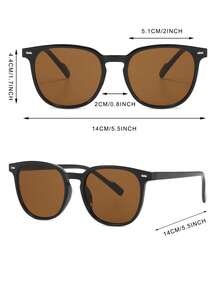 Bộ 1/2/3 chiếc kính thời trang gọng vuông bằng acrylic màu đen dành cho nữ, thích hợp cho các chuyến đi chơi và sử dụng hàng ngày. - Nhiều màu - Xem 7