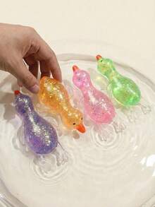 1个闪光水晶鹅/鸭/企鹅/动物造型，柔软慢回弹，粘性减压玩具，可爱小玩意，Taba Squishy，旅行便携解压玩具，软萌可爱，适合所有年龄段自闭症儿童，理想的节日礼物，趣味可爱礼物，生日礼物，复活节礼物，万圣节礼物，圣诞节礼物，圣诞袜填充物，派对礼品袋填充物，解压玩具，儿童派对礼物，蓝色适合男孩，粉色适合女孩，儿童游戏，儿童玩具，男孩游戏，女孩游戏，儿童游戏。 - 彩色 - 查看 7