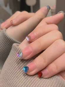 50-200pcs Shiny Multi-Color Heart Nail Diamonds Flatback Rhinestones Small Heart Crystal Nail Studs Professional Gel Nail Decor Accessories - Multicolor - View 5