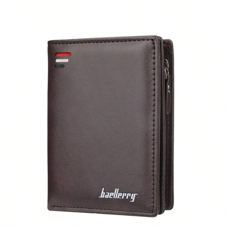 Baellerry Men's Short Vertical Zipper Coin Purse - Coffee - View 1