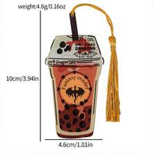 Fantasy Readers/Romantic Readers/Dark Romantic Themed Delicious Pearl Milk Tea Shaped Acrylic Colored Bookmarks, Cute Reading Page Design, Party Decorations, Reading Decorations, Learning Markers, Writing Helpers, Suitable For Book Lovers, Readers, Writers, Women, And Men. - Milk Tea Stick - View 15