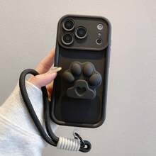 钥匙扣挂绳手机壳，带镜头保护，兼容苹果 17、16、15、14、13、12、11、Pro Max，三星 Galaxy S22/S23/S24/S25+，A04/A05/A14/A15/A24/A25/A34/A54/A56/A36/A26，荣耀 Note 15 Pro 系列 - 黑色 - 查看 1