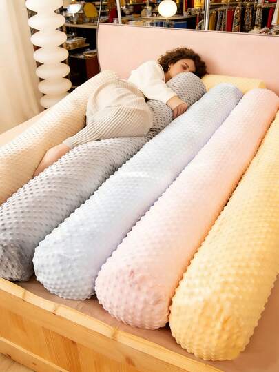 Plush Long Leg Pillow For Women, Pregnancy Side Sleeper Cylindrical Pillow, Removable & Washable Memory Foam Round Pillow, Neck Pain Relief Cervical Pillow, Cylindrical Pillow, Removable Pillowcase, Sleep Neck Pillow, Velvet Polka Dot Birthday/Holiday Gift