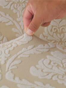 Jacquard Velvet Sofa Cover With Elastic Full Skirt Edge, Simple And Modern Polyester Fiber Suitable For Living Room And Household Use - Beige - View 10