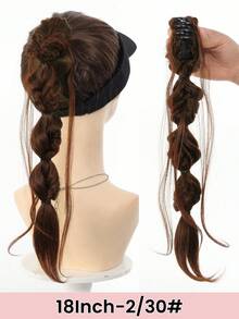 18 Inch Synthetic Braided Bubble Wig, Natural Fluffy Twist Braid Ponytail Hair Extensions For Girls - Multicolor - View 15