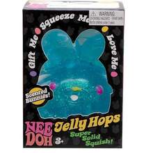 NEE DOH Jelly Hops Scented Glitter Bunny Squishy, Soft Squeeze Stress Relief Squishy Toys, Cute Sensory Squishies For Kids & Adults, Novelty Birthday Fidget Gift - 藍兔 - 查看 5