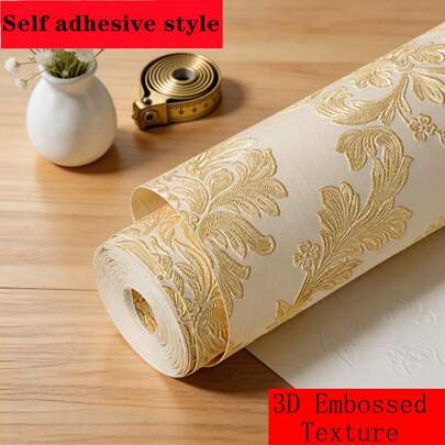 3D Self-Adhesive Wallpaper, High-End Home Use Non-Woven Wallpaper, American Style Bedroom Wall Decor, Living Room TV Background Wall Sticker, Furniture Renovation Sticker