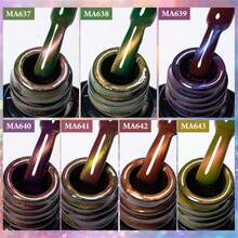 MEET ACROSS 7毫升水果篮猫眼磁性凝胶指甲油,可卸UV/LED光疗甲油,夏季猫眼指甲油,美甲用品,闪亮玻璃珠,绿紫色猫眼美甲沙龙DIY - 彩色 - 查看 9