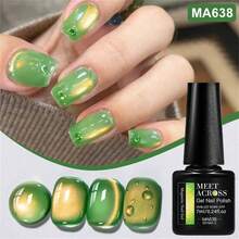 MEET ACROSS 7毫升水果篮猫眼磁性凝胶指甲油,可卸UV/LED光疗甲油,夏季猫眼指甲油,美甲用品,闪亮玻璃珠,绿紫色猫眼美甲沙龙DIY - 彩色 - 查看 16