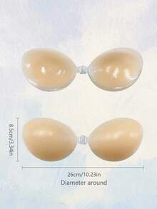 Thickened Breast Petals For Wedding Dress Photoshoot, Invisible Bra With Push Up And Anti-Sag Function, Thin Straps Silicone Breast Stickers - Quả mơ - Xem 2