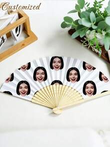 Quạt cầm tay in ảnh cá nhân, quạt hình bóng chân dung, quà tặng thú vị cho tiệc sinh nhật, tiệc độc thân, đám cưới, lễ tốt nghiệp và các dịp khác. - Nhiều màu - Xem 4