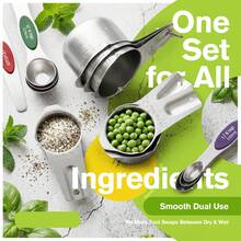 Pack Of 8 Stainless Steel Magnetic Measuring Spoons Set, Dual Sided, Stackable, Adjustable Measuring Spoons With Leveler, Practical Kitchen Utensils - Nhiều màu - Xem 7