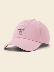 1pc Kids Pink Letter Embroidered Baseball Cap, Casual Adjustable Sun Hat Suitable For Daily & Outdoor Wear - 1PC - View 6