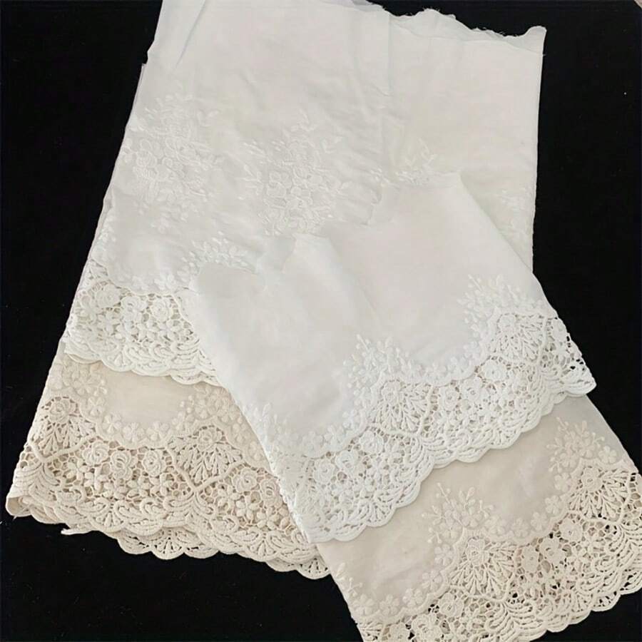 1.5 Inch/19cm Wide Lace Trim, Suitable For Curtains, Cuffs, Wedding Dresses, Clothing, Tablecloths, Home Decor, Ideal For Beginners Sewing Vintage Style