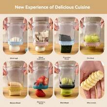 1PC Manual Vegetable Slicer Cup Chopper - A Vegetable Slicer With Rectangular Blades And A Container, Portable Design, Easy To Clean Blades, Very Suitable For Strawberries, Bananas, Cucumbers, Onions, Mushrooms, Etc. It Can Be Used For Preparing, Slicing, Shredding, And Chopping Vegetables, Vegetable Shredders - Multicolor - View 8