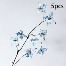 5 cành cây khô nhân tạo có hình bướm, dùng trang trí cửa sổ và sân vườn, hình bướm 3D sống động như thật. - Nhiều màu - Xem 35