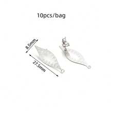 10个/包 不锈钢叶子、树、三叶草、菱形耳钩，简约时尚不褪色耳环配件，DIY珠宝制作耳环组件 - 附吊耳釘 - 查看 12