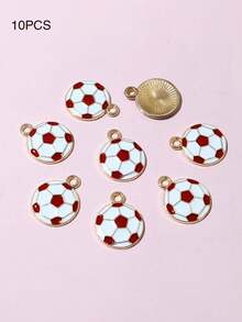 10个/20个/50个/100个随机混合足球形油滴吊坠 DIY饰品制作材料 - 足球 - 查看 16