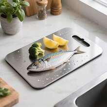 Stainless Steel Cutting Board, Double-Sided Kitchen Chopping Board With Hanging Hole, Easy To Clean, Non-Slip Food Prep Board For Meat, Vegetables, Fruits, Kitchen - Silver - View 10