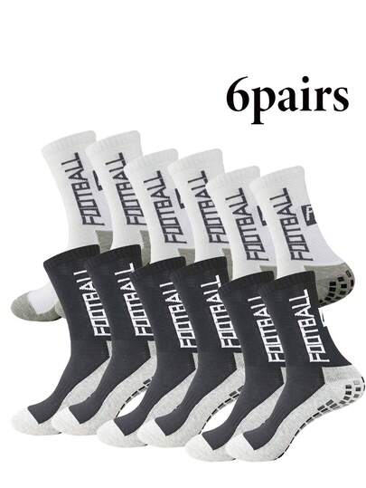 1/6/10 perechi șosete sport pentru bărbați, șosete de fotbal cu puncte antiderapante, șosete sport în aer liber pentru ciclism, alergare, drumeții, respirabile și absorbante de transpirație, șosete sport durabile