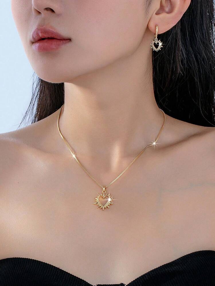 1 Bộ trang sức gồm bông tai và dây chuyền phong cách Bohemian cổ điển, thanh lịch, thường ngày, đa năng dành cho nữ. - Vàng - Xem 7