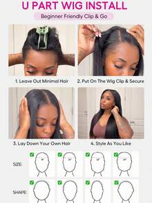 Tóc giả Tinashe 1B/2/30 kiểu U-Part không đường nối, mật độ 180%, chân tóc màu vàng mật ong, không cần cắt tỉa, keo dán hay cặn bẩn, tóc giả tự nhiên Brazil dành cho nữ. - SNATURAL/30 - Xem 10