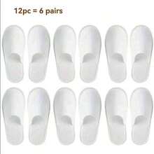 12只装一次性白色家居拖鞋，男女通用SPA拖鞋，酒店大宗拖鞋，适合客人使用，防滑鞋底，闭趾设计，毛绒绒的客用拖鞋，无需电源，适用于浴室、婚礼、居家无鞋保暖、闺蜜节、狗狗、嘉年华、派对装饰、鞋子、春夏精选、伴娘礼物、房间、卧室装饰、海滩、旅行、男士、女士、度假、可爱小物、母亲节礼物、卧室装饰、花园、厨房装饰、夏季、海滩、旅行必备、房间装饰、软萌、毕业季 - 白色 - 查看 15