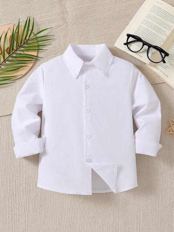 Young Girl New Arrival Long Sleeve White Shirt, Suitable For School, Gatherings, Formal Occasions, And Casual Daily Wear