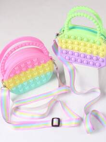 1 Túi đeo vai silicon cho trẻ em, túi xách hình trái tim, túi đeo vai cho bé gái, ví đựng tiền xu cho trẻ em - Nhiều màu - Xem 6