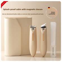 新款ABS防溅指甲钳套装，配有直刃和弯刃，专为修剪指甲和美甲而设计 - ABS防飛濺指甲刀套裝 - 查看 2