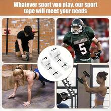 黑白运动胶带，十字条纹设计，简约耐用，易撕不留残胶，适用于足球、网球、拳击、健身、运动、跑步、美式橄榄球、棒球、体操等运动，可提供腕部支撑，是运动员、教练、体操运动员、拳击手、曲棍球运动员的理想之选——也是足球、运动、足球配件、运动器材、运动防护装备、健身训练用品、足球用品的理想之选，是健身房、办公室、家庭、体育教育的理想选择。 - 彩色 - 查看 7