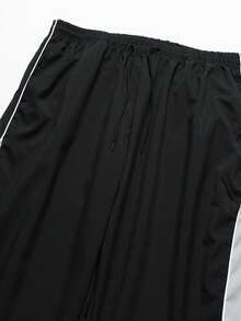 Men's Straight Leg Casual Pants, Fashionable Everyday Versatile Sweatpants, Suitable For Spring And Autumn - Black - View 4