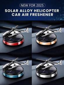 1pc Solar Powered Helicopter Aromatherapy Ornament - Automatic Rotating Blades, 4 Colors - Includes 5ml Refill Essential Oil, Wooden Chips And Dropper, Suitable For Car, Study, Room, Bedroom And Home Decor, Perfect Gift For Car Enthusiasts. Creative Ornament - Helicopter - View 4