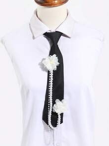 1件装女士时尚花卉仿珍珠链条装饰可爱可调节系带，适合休闲、外出、约会、派对、街拍搭配、节日、旅行等场合。 - 彩色 - 查看 5