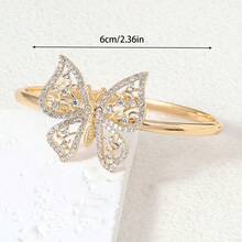 Vòng tay nữ, vòng tay hình bướm rỗng đính đá, thiết kế sang trọng tối giản mới, đa năng. - Nhiều màu - Xem 4