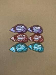 1/3/6卷随机颜色双面胶带卷，手工工艺用品，适用于手工制作、家居、学校、办公室、日记本等。 - 彩色 - 查看 2